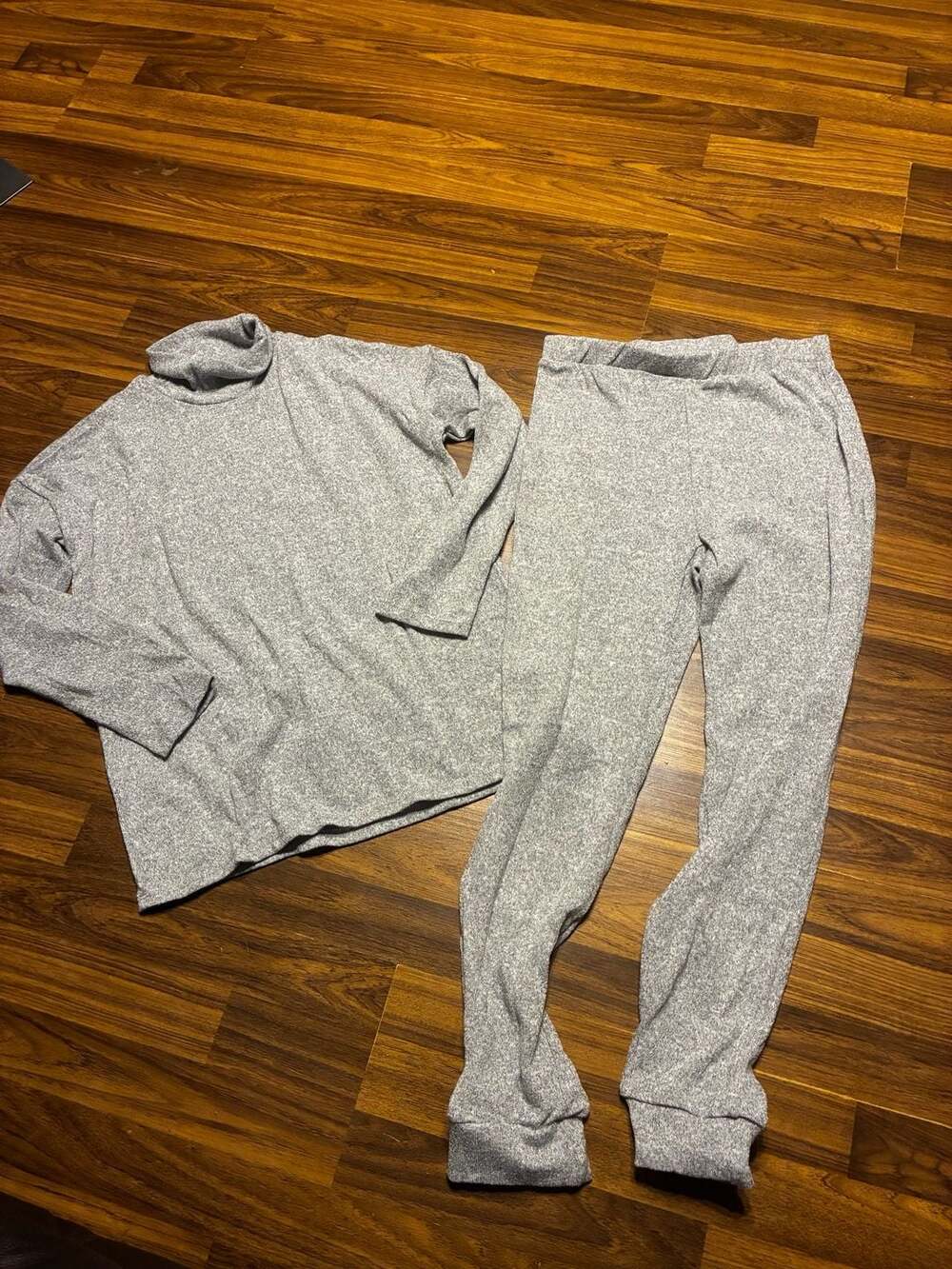 Day & Night Gray Marl Funnel Neck Top and Jogger Lounge Set